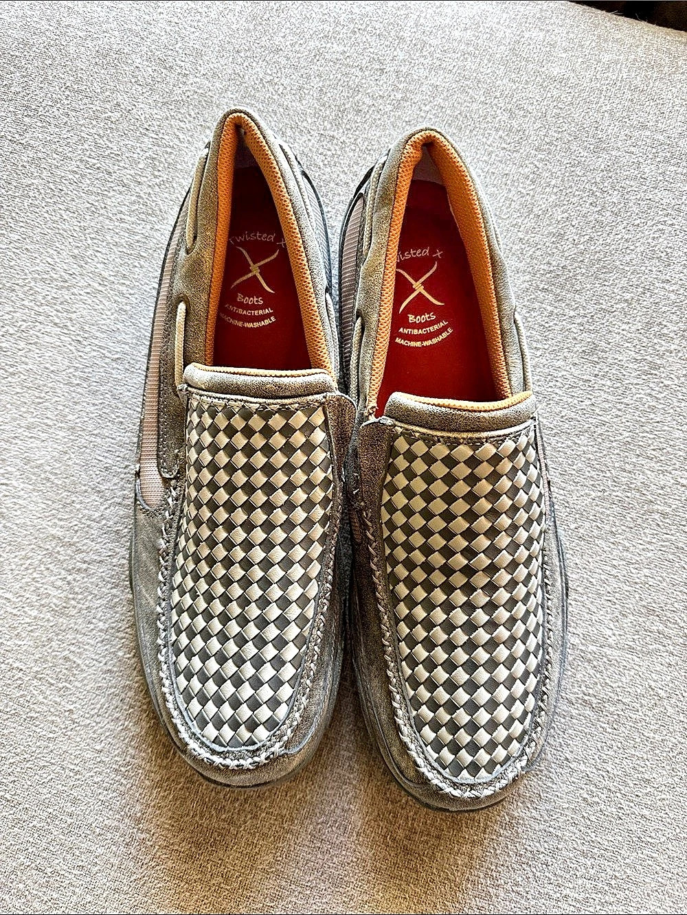 Twisted X Men's Woven Grey Slip-On Driving Moc US 13M